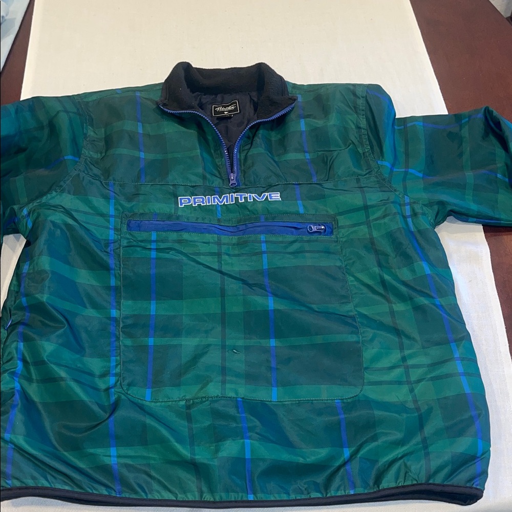 T0204123 Primitive Plaid Green and Blue skateboarding jacket SZ L